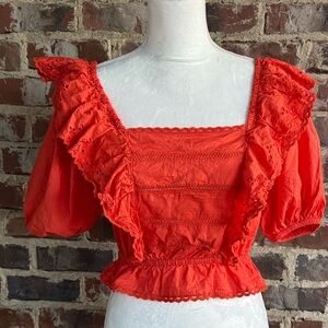 🦋Miss Selfridge Vibrant Orange Blouse